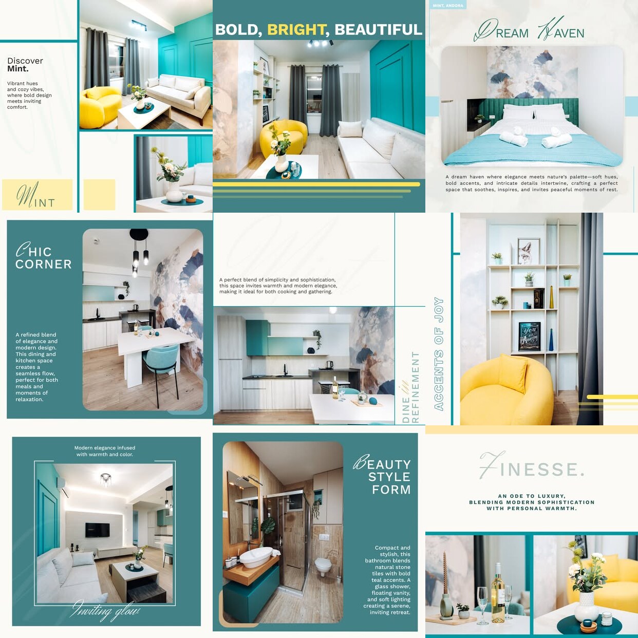 Andora Apartments connected three-by-three Instagram grid