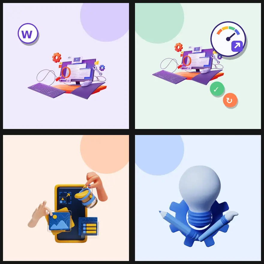 Four visual directions representing Stefan Davchev’s services